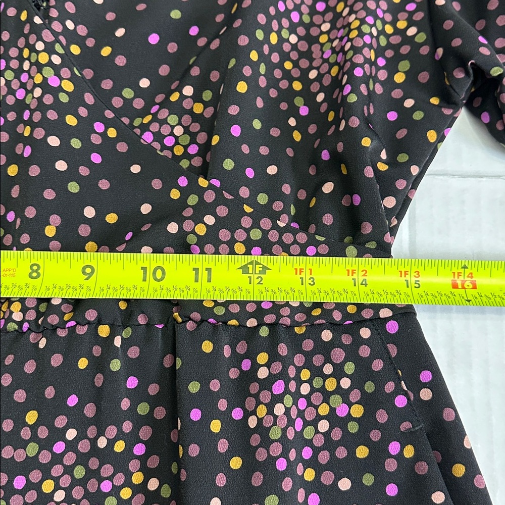 KATE SPADE NEW YORK Disco Dots Cropped Jumpsuit Womens 10 V‎ Neck Retro - Picture 11 of 16